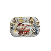 Brandani Vassoio Smerlato "Borgo Goloso" 26x18 cm in Porcellana