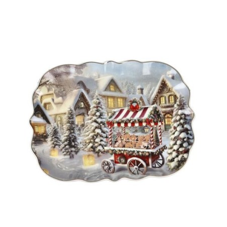 Brandani vassoio smerlato in porcellana da 33.5x25 cm della collezione Borgo Goloso