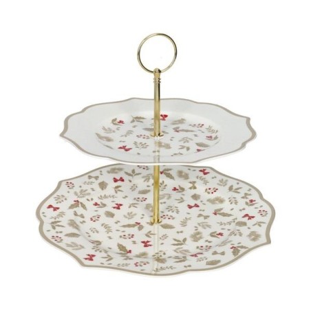 Brandani alzata a due piani da 28x23h cm della collezione Très Chic in New Bone China