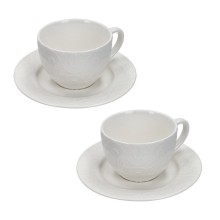 Brandani Set 2 Tazzine Caffè con Piattino "Dedalo" in New Bone China