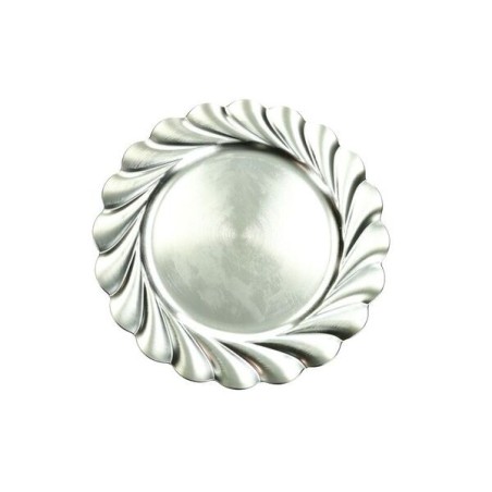 Set di 8 sottopiatti rotondi color champagne modello Onda Brandani in polipropilene brillante da 33 cm con bordo lavorato