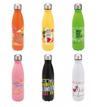 BRANDANI BOTTIGLIA TERMICA 500ML CON CHISURA ERMETICA DECORI ASSORTITI INOX non selezionabili