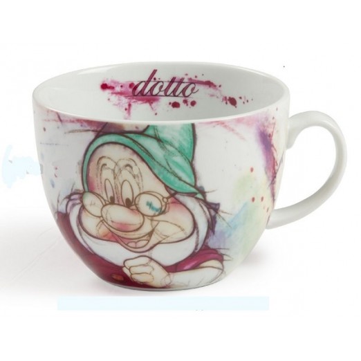 TAZZA TAZZONA COLAZIONE DOTTO PORCELLANA EGAN LINEA SETTE NANI