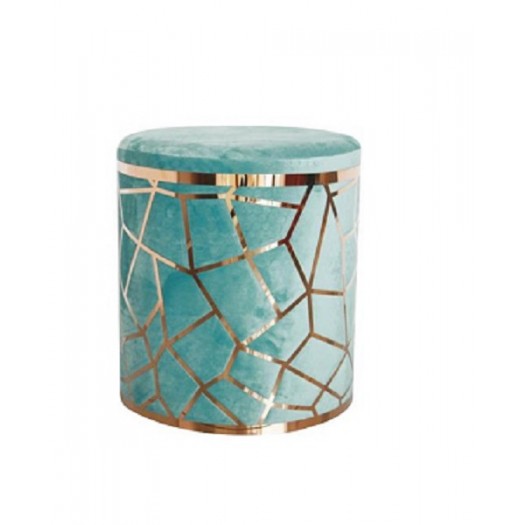 BRANDANI POUF TIFFANY VELLUTO CON TRAMA ORO METAL