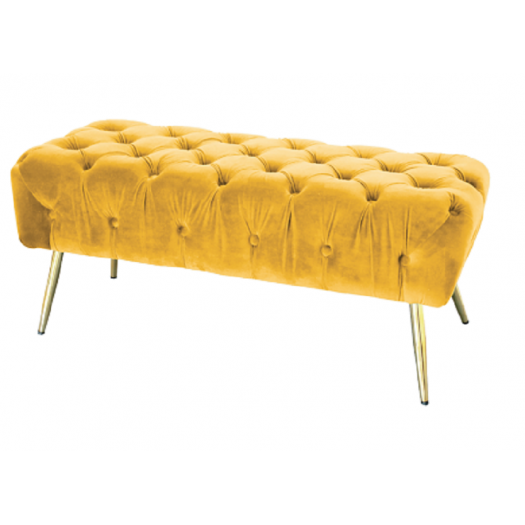 BRANDANI FONDO LETTO GIALLO VELLUTO CON ZAMPE ORO METAL