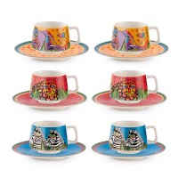 EGAN Set 6 Tazze Caffè Laurel Burch Jungle