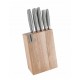 BRANDANI CEPPO NATURAL LEGNO CON AFFILA COLTELLI 5 PZ INOX