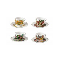 BRANDANI LE PRIMIZIE SET 4 TAZZINE CAFFE PORCELLANA