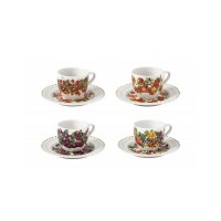 BRANDANI LE PRIMIZIE SET 4 TAZZINE CAFFE PORCELLANA