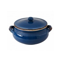 BRANDANI UMIDIERA BLU CON COPERCHIO TERRACOTTA DA FUOCO