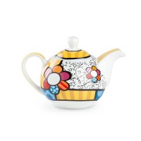 Egan Set 2 tazze da caffè con piattino con decorazione fatta a mano  collezione Britto