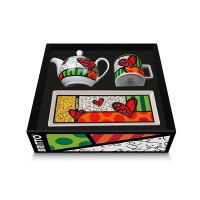 EGAN Set Teiera, Tazza cappuccino e Vassoio Britto Cuore