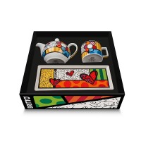 EGAN Set Teiera, Tazza cappuccino e Vassoio Britto Fiore