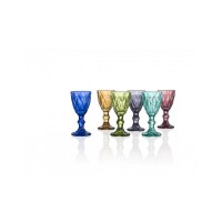 BRANDANI LIQUORINO DIAMANTE COLORI ASSORTITI SET 6 PZ VETRO