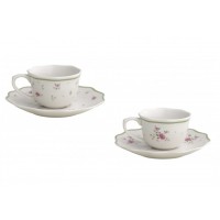 BRANDANI  TAZZINA CAFFE NONNA ROSA SET 2 PEZZI IN PORCELLANA