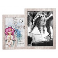 BONGELLI PREZIOSI CORNICE PORTAFOTO ANGELO PRIMA COMUNIONE FEMMINA 26,5 X 20,5 CM