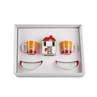 EGAN Set 2 Tazze Caffè – Zuccheriera Le Casette Rossa