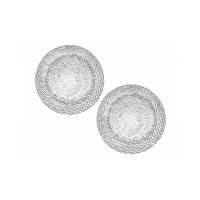 BRANDANI PIATTINO DROP TRASPARENTE SET 2 PEZZI VETRO CM D 21
