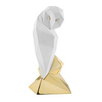 BONGELLI GUFO STILIZZATO H 16 CM BIANCO E ORO