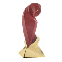 BONGELLI GUFO STILIZZATO H 16 CM ROSSO E ORO