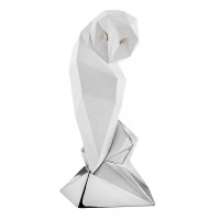 BONGELLI GUFO STILIZZATO H 29 CM BIANCO E ARGENTO