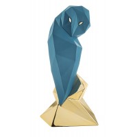 BONGELLI GUFO STILIZZATO H 40 CM OTTANIO BLU E ORO