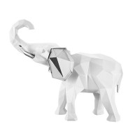 BONGELLI ELEFANTE STILIZZATO 27X32 BIANCO E ARGENTO