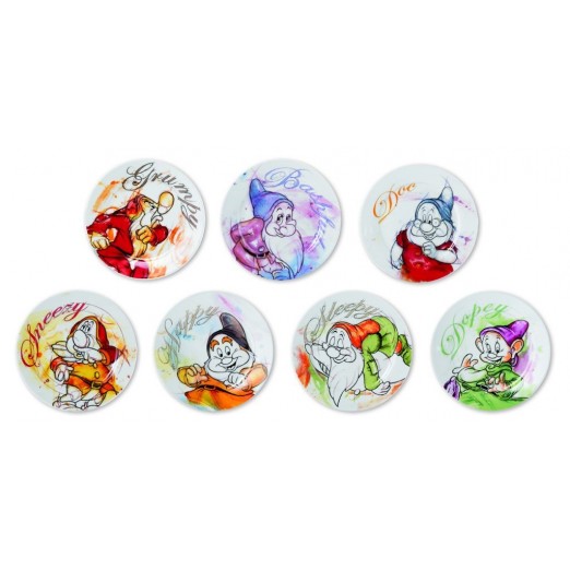 EGAN SET COMPLETO 7 PIATTINI DESSERT SETTE NANI DISNEY