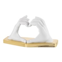 BONGELLI PREZIOSI mani cuore bianche  con base oro 22X12