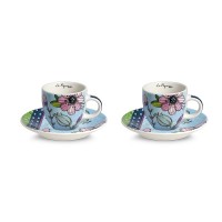 EGAN Set 2 tazze caffè Le Pupazze Azzurro ML 100