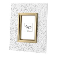 BONGELLI PREZIOSI PORTA FOTO INTARSI 13 X 18 BIANCO E ORO