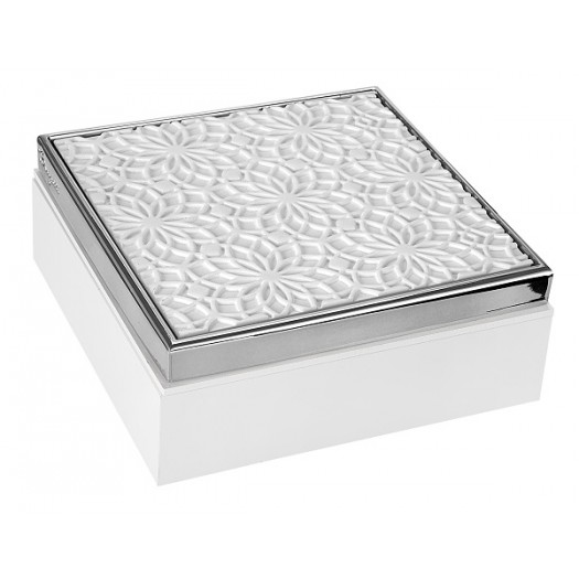 BONGELLI PREZIOSI COFANETTO 17X17 BIANCO E ARGENTO