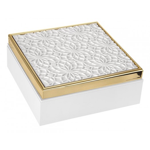 BONGELLI PREZIOSI COFANETTO 17X17 BIANCO E ORO