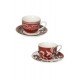 BRANDANI TAZZINA CAFFE' ROYAL RED SET 2 PZ NEW BONE CHINA