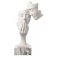 BONGELLI SCULTURA COPPIA FACE BIANCA H. 39 CM BASE MARMO BIANCO