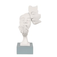 BONGELLI SCULTURA COPPIA FACE BIANCA H.28 CM BASE CARTA DA ZUCCHERO