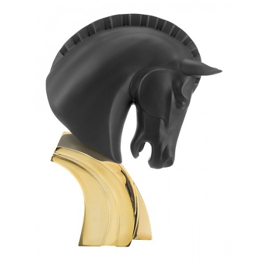 BONGELLI SCULTURA TESTA DI CAVALLO MODERN ANIMAL H 30 CM NERO