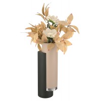 BONGELLI VASO H.35 CM NOCCIOLA, NERO E ARGENTO