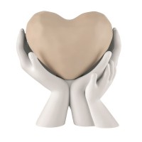 BONGELLI BOMBONIERA SCULTURA CUORE NOCCIOLA MANI DOPPIE