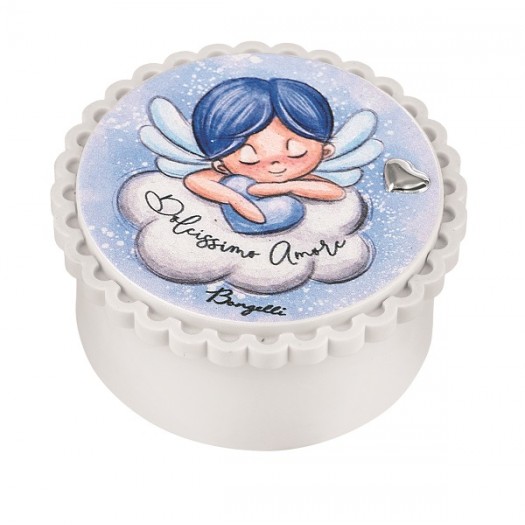 BONGELLI BOMBONIERA SCATOLA ANGELO CELESTE