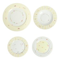 BRANDANI TAVOLA 18 PZ POLLINE GIALLO NEW BONE CHINA