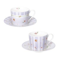 BRANDANI TAZZA THE POLLINE LILLA SET 2 PZ NEW BONE CHINA