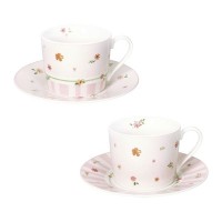 BRANDANI TAZZA THE POLLINE ROSA SET 2 PZ NEW BONE CHINA