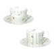 BRANDANI TAZZA THE POLLINE VERDE SET 2 PZ NEW BONE CHINA