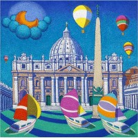 CALISTI Quadro in legno con immagine Calisti cm 30x30 - BASILICA SAN PIETRO