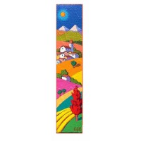 CALISTI Quadro LEGNO Cementite Calisti quattro Stagioni cm. 30x7 - AUTUNNO