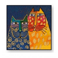 EGAN Quadro Laurel Burch ”Gatto Blu” 100X100