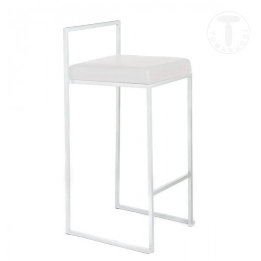 TOMASUCCI SGABELLO "DODO WHITE" METALLO ECOPELLE