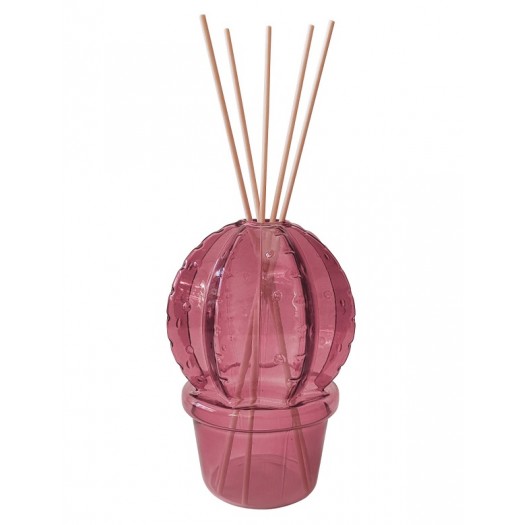 BRANDANI DIFFUSORE DI FRAGRANZA CACTUS PURPLE VETRO C/BASTONCINI FIBER WOOD