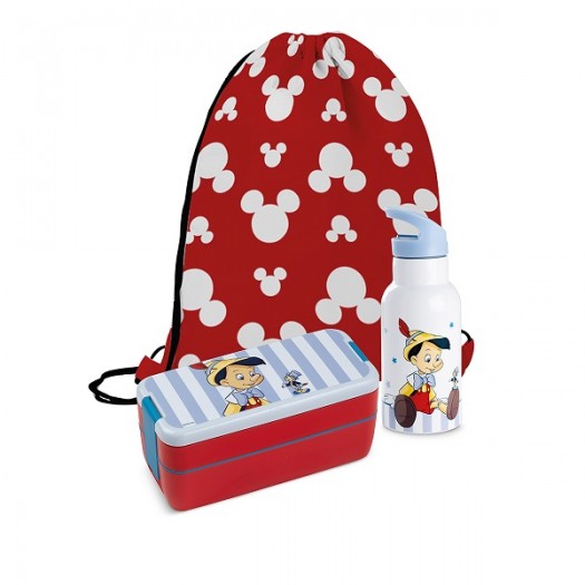 egan Set Lunch Box + Bottiglia Termica Pinocchio Tales con sacca
